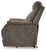 Signature Design by Ashley Crestmeade Power Lift Recliner with padded armrests and plush upholstery, designed for comfort and support.