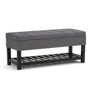 Saxon - Upholstered Transitional Storage Ottoman Bench - R&R Furniture Gallery (Fountain Valley, CA)