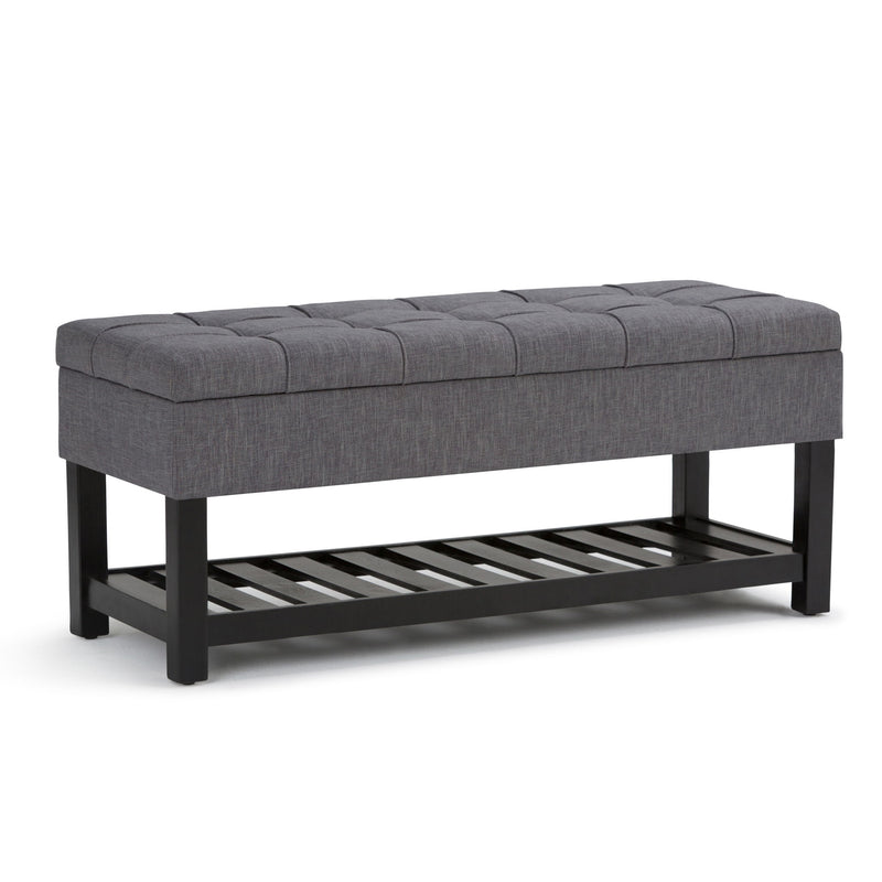 Saxon - Upholstered Transitional Storage Ottoman Bench - R&R Furniture Gallery (Fountain Valley, CA)