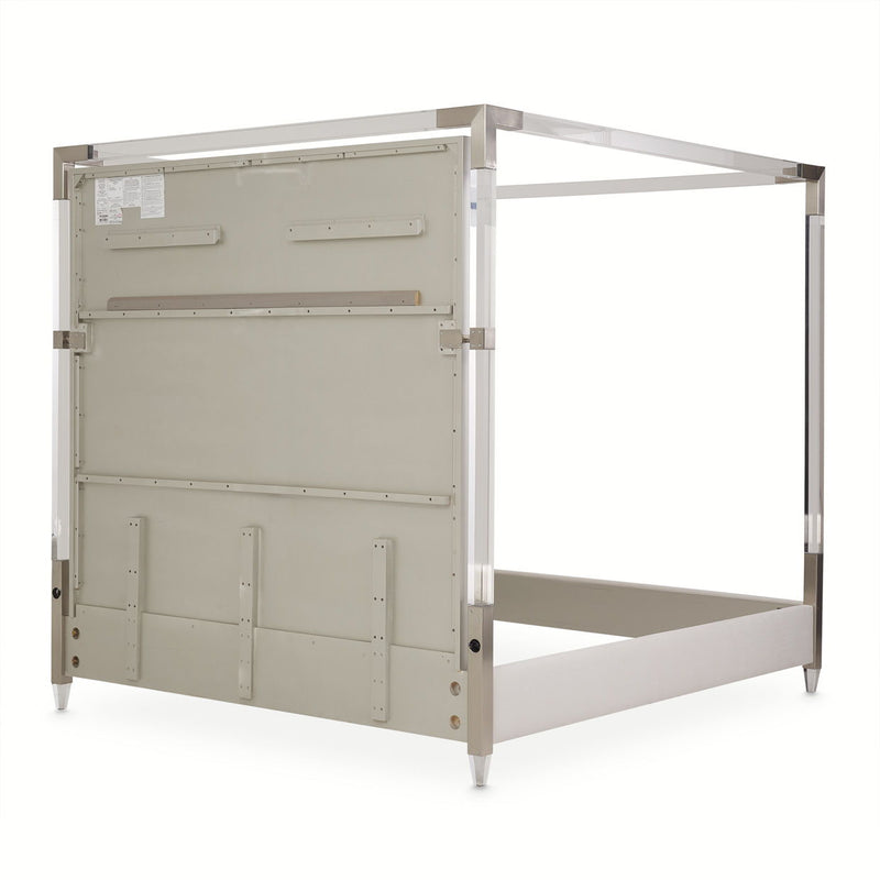 Penthouse - Eastern King Canopy Bed - Frosted Linen / Ash Gray