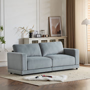 Modern Square Arm Sofa With Soft Fabric Upholstery, Deep Cushions - R&R Furniture Gallery (Fountain Valley, CA)