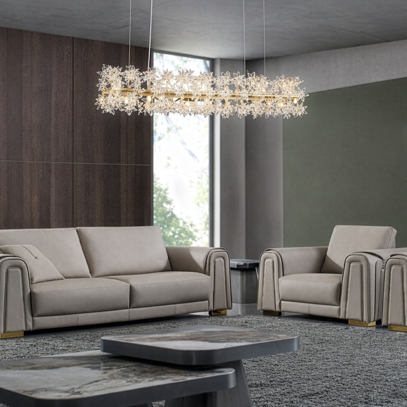 Michael Amini Lighting - Bouquet 18-Light Rectangular Chandelier - Gold