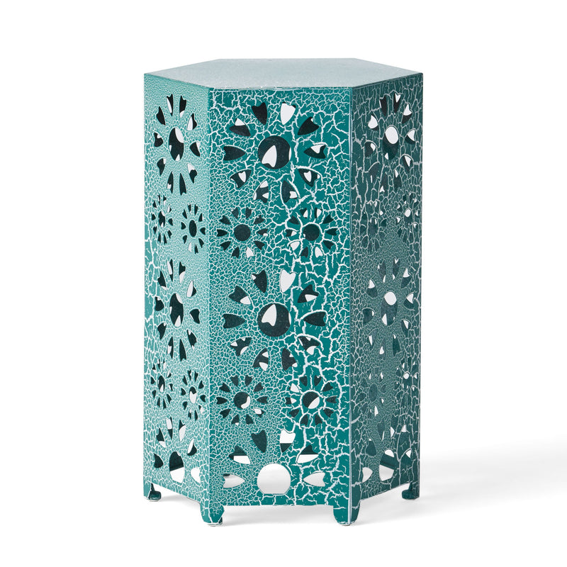 Noble House Eliana side table with a sleek wooden top and metal legs, modern design for living room or bedroom use.