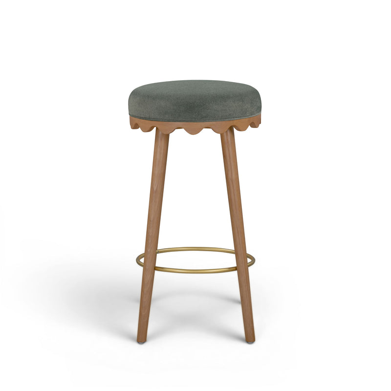 Oodle - Performance Vegan Mohair Light Walnut Stool