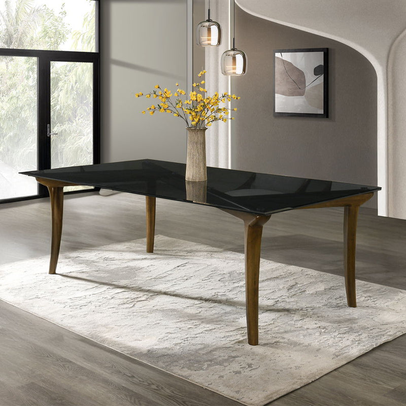 Danzel - Dining Table With Glass Top - Vintage Oak - R&R Furniture Gallery (Fountain Valley, CA)