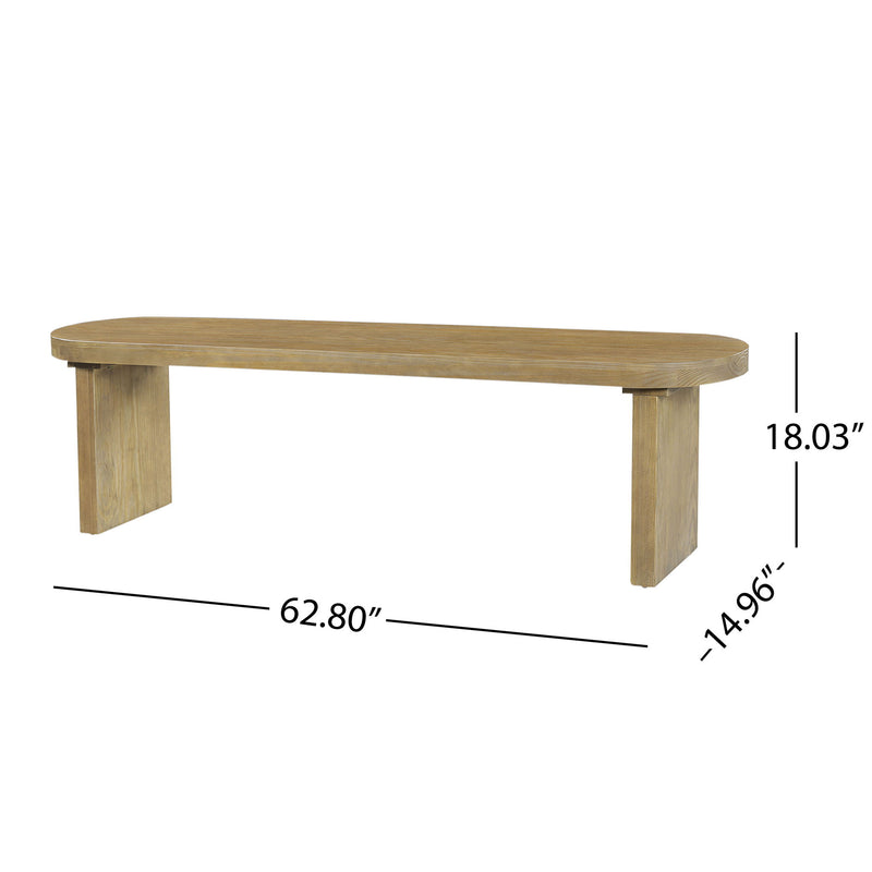 Pine indoor dining bench by Noble House with 350 lbs weight capacity, fits three people, sturdy and stylish for dining room.