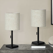 Lighting, Table Lamp, USB Port Included, Nickel, Contemporary (Set of 2) - R&R Furniture Gallery (Fountain Valley, CA)
