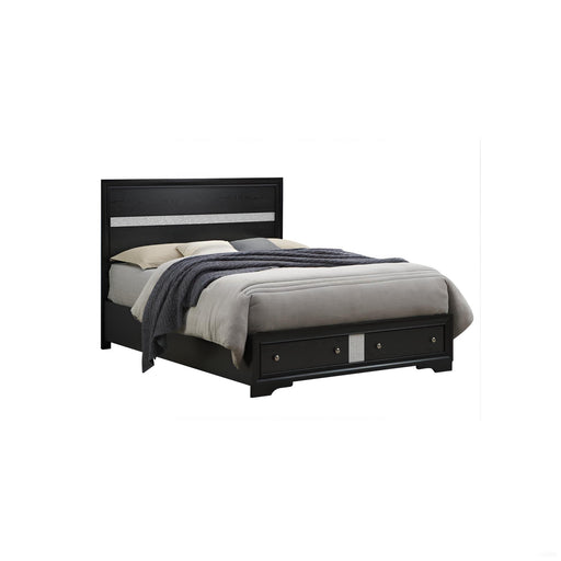 Madrid - Queen Bed With Storage Drawers And Nickel Handles - Black - R&R Furniture Gallery (Fountain Valley, CA)