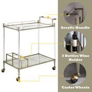 Cirro - Serving Cart - Antique Mirror & Wire Brass - R&R Furniture Gallery (Fountain Valley, CA)