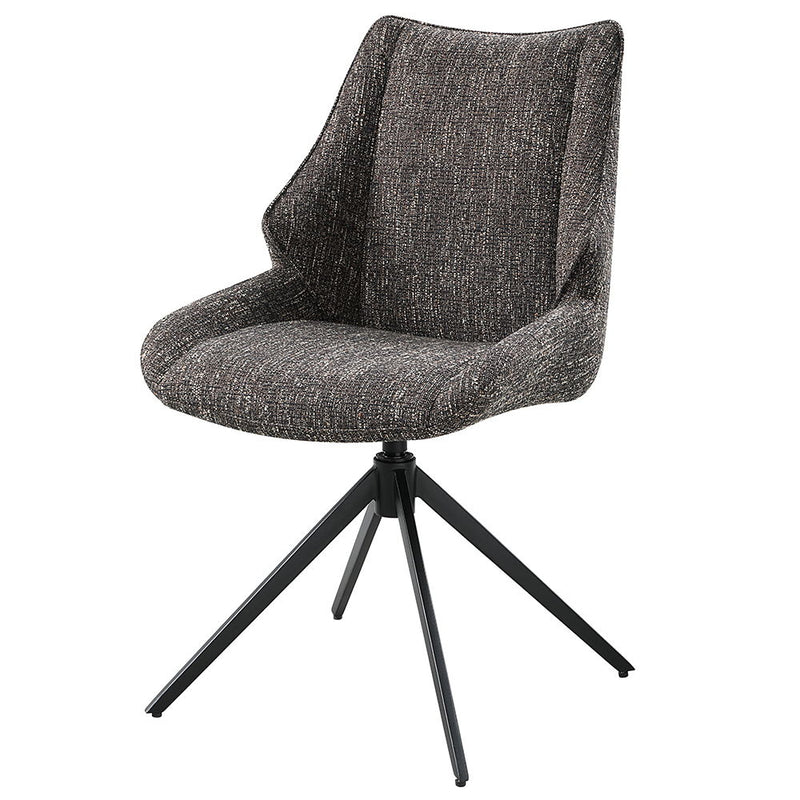 Malika - Side Chair With Swivel (Set of 2) - Brown Chenille - R&R Furniture Gallery (Fountain Valley, CA)