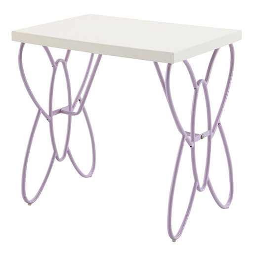 Priya II - Nightstand - White & Light Synthetic Leather Rple - R&R Furniture Gallery (Fountain Valley, CA)