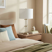 Echo - Table Lamp With On / Off Switch Clear Body Base - Clear / Silver / White - R&R Furniture Gallery (Fountain Valley, CA)