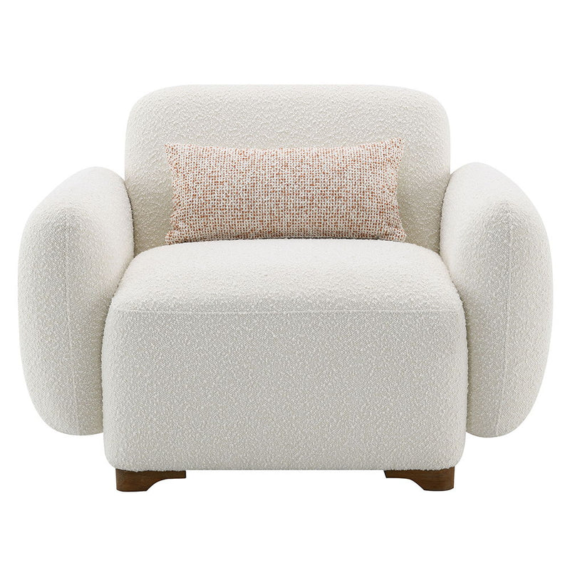 Darius - Chair With Pillow - Beige Boucle - R&R Furniture Gallery (Fountain Valley, CA)