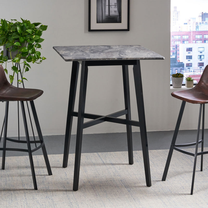 Noble House modern bar height dining table with rubberwood legs and laminate top, sleek and stylish for contemporary home use