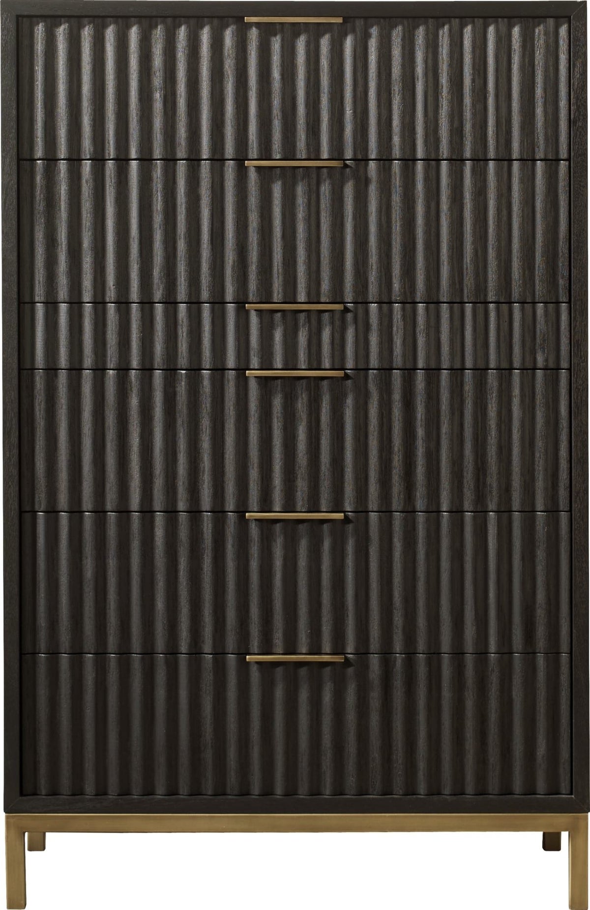 Kentfield Solid Wood Six Drawer Chest in Black Drifted Oak (2024)