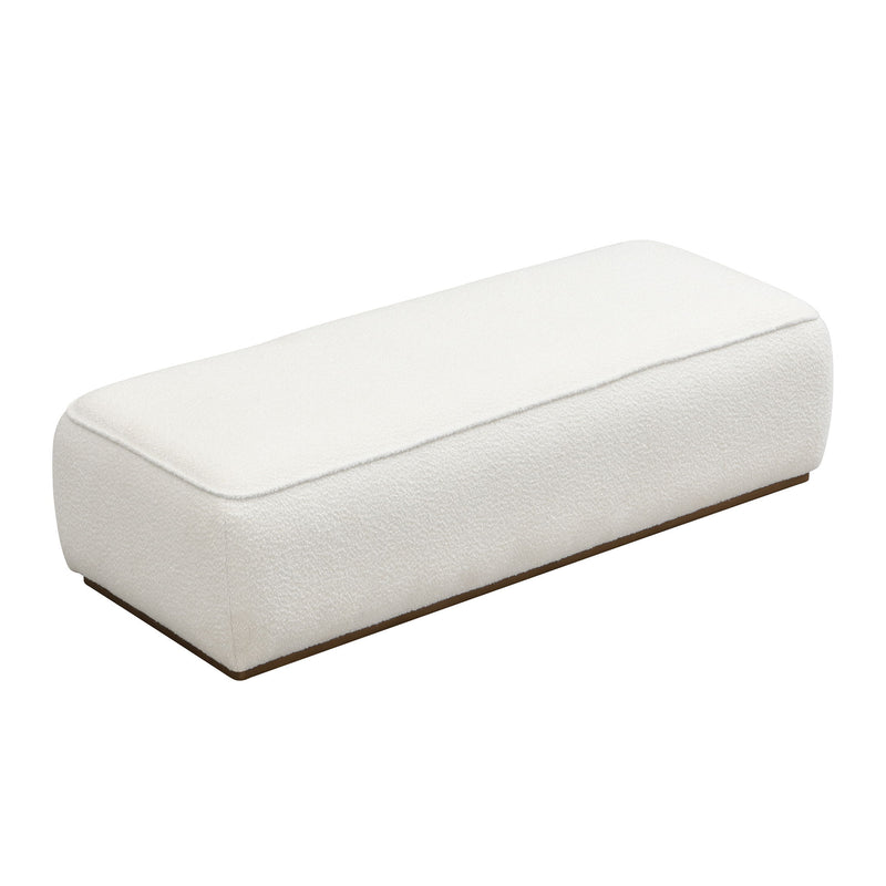 Grainy Footstool For Home - Beige - R&R Furniture Gallery (Fountain Valley, CA)