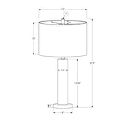 Contemporary 8th Street table lamp with a sleek, modern design and neutral-colored lampshade.