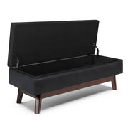 Owen - Rectangular Storage Ottoman - Midnight Black - R&R Furniture Gallery (Fountain Valley, CA)