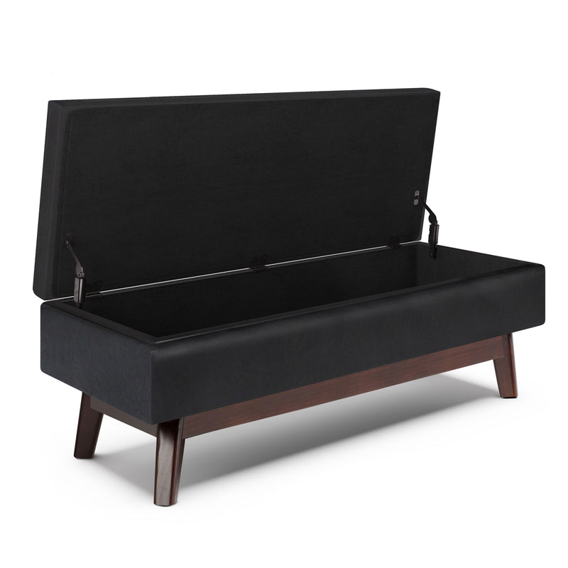 Owen - Rectangular Storage Ottoman - Midnight Black - R&R Furniture Gallery (Fountain Valley, CA)