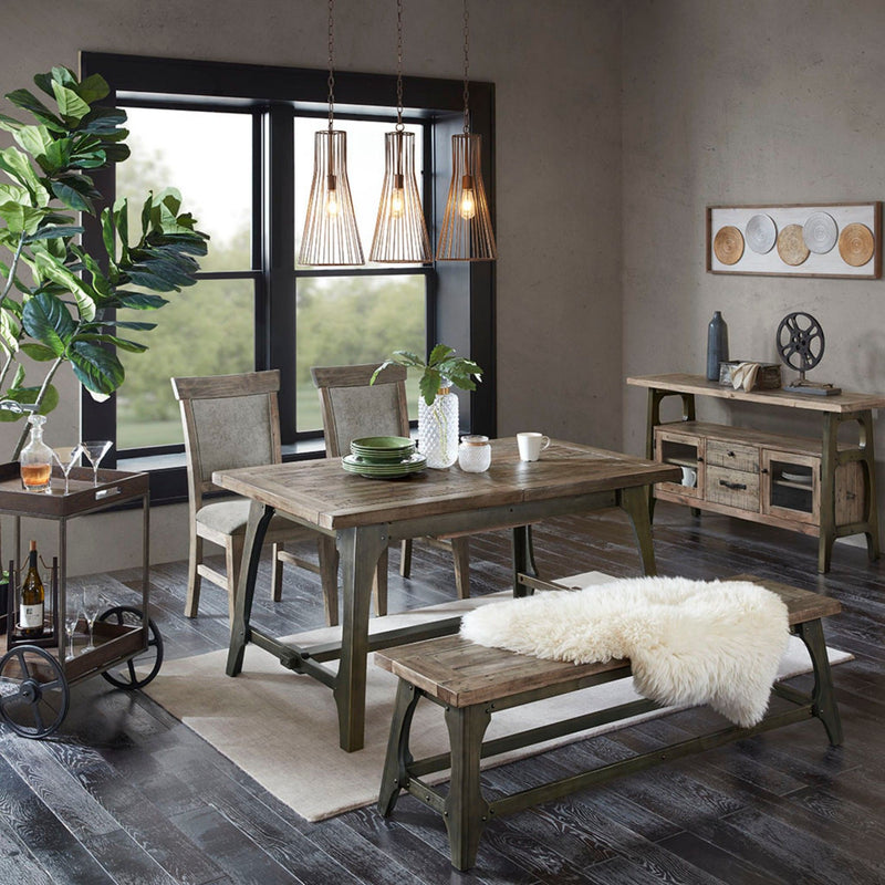Dining Side Chair Set With Cushioned Back And Seat (Set of 2) - Weathered Gray / Natural - R&R Furniture Gallery (Fountain Valley, CA)