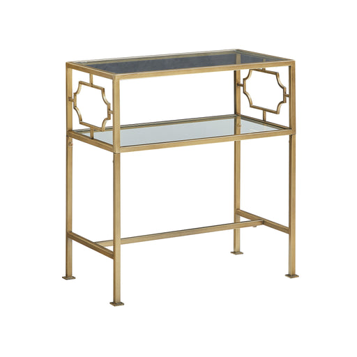Grifton - Rectangular Glass Accent Table - Antique Gold - R&R Furniture Gallery (Fountain Valley, CA)