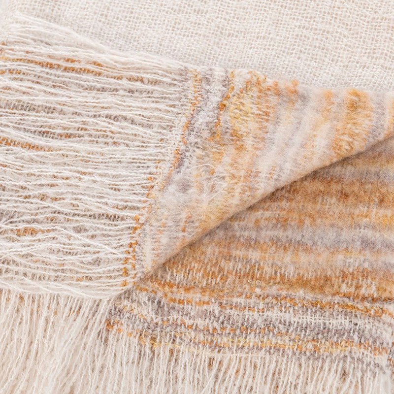 Throws - TC Albedo Throw - Ivory / Rust - R&R Furniture Gallery (Fountain Valley, CA)