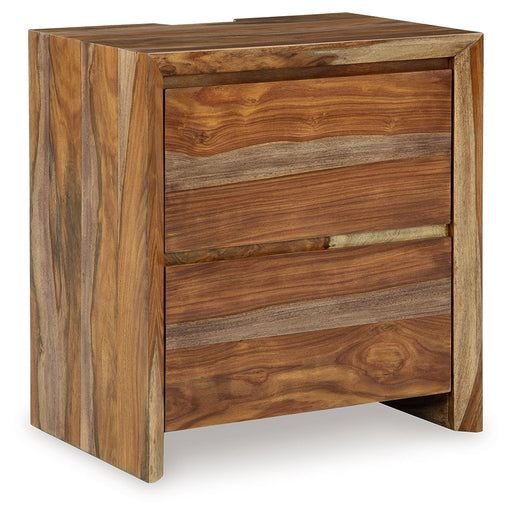 Dressonni - Two Drawer Night Stand - Brown - R&R Furniture Gallery (Fountain Valley, CA)