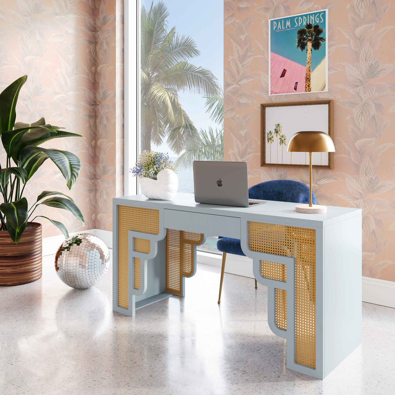 Suzie - Rattan Executive Desk - R&R Furniture Gallery (Fountain Valley, CA)