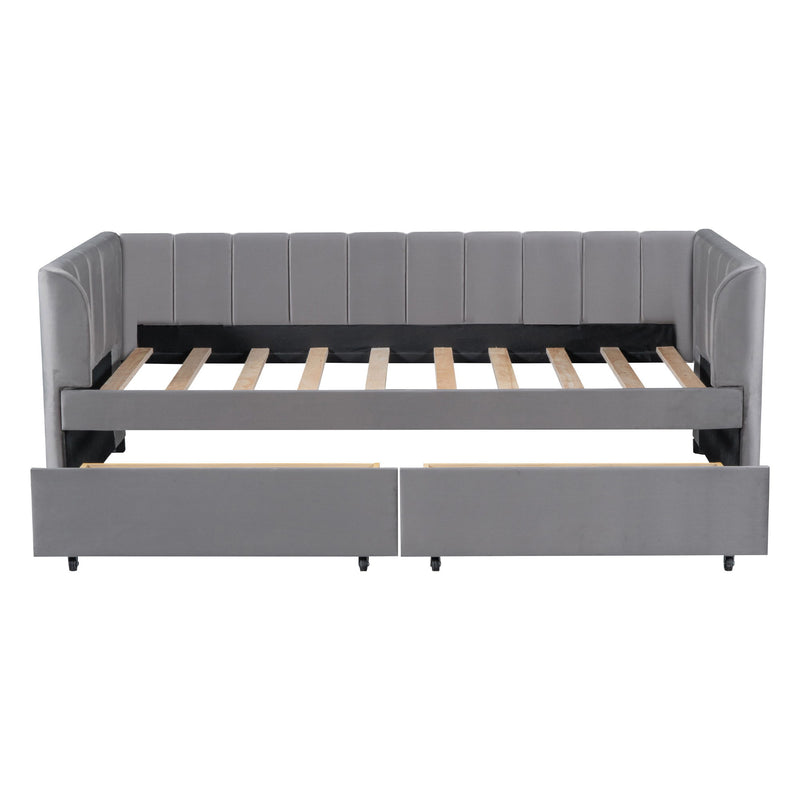 Upholstered Daybed With Ergonomic Design Backrest - R&R Furniture Gallery (Fountain Valley, CA)