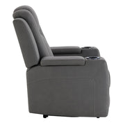 Leuco - Power Motion Recliner With Cup Holder, Control, LED & Power Headrest - Gray - R&R Furniture Gallery (Fountain Valley, CA)