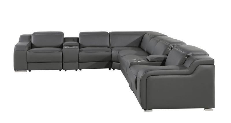 1116 - Power Reclining Italian Leather Sectional - R&R Furniture Gallery (Fountain Valley, CA)