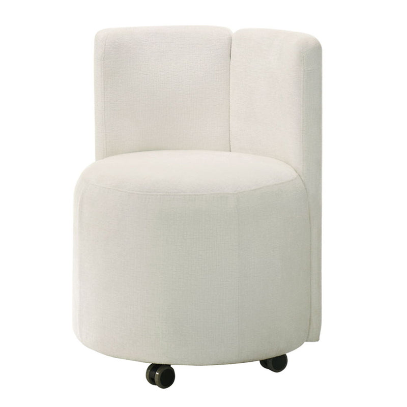 Blayde - Side Chair With Swivel (Set of 2) - White Chenille Fabric - R&R Furniture Gallery (Fountain Valley, CA)