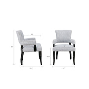 Elegant Arm Dining Chair With Brass Nail Head Detailing - R&R Furniture Gallery (Fountain Valley, CA)