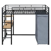 Loft Bed With Desk, Shelves, Power Outlet, LED Light And Wardrobe - R&R Furniture Gallery (Fountain Valley, CA)