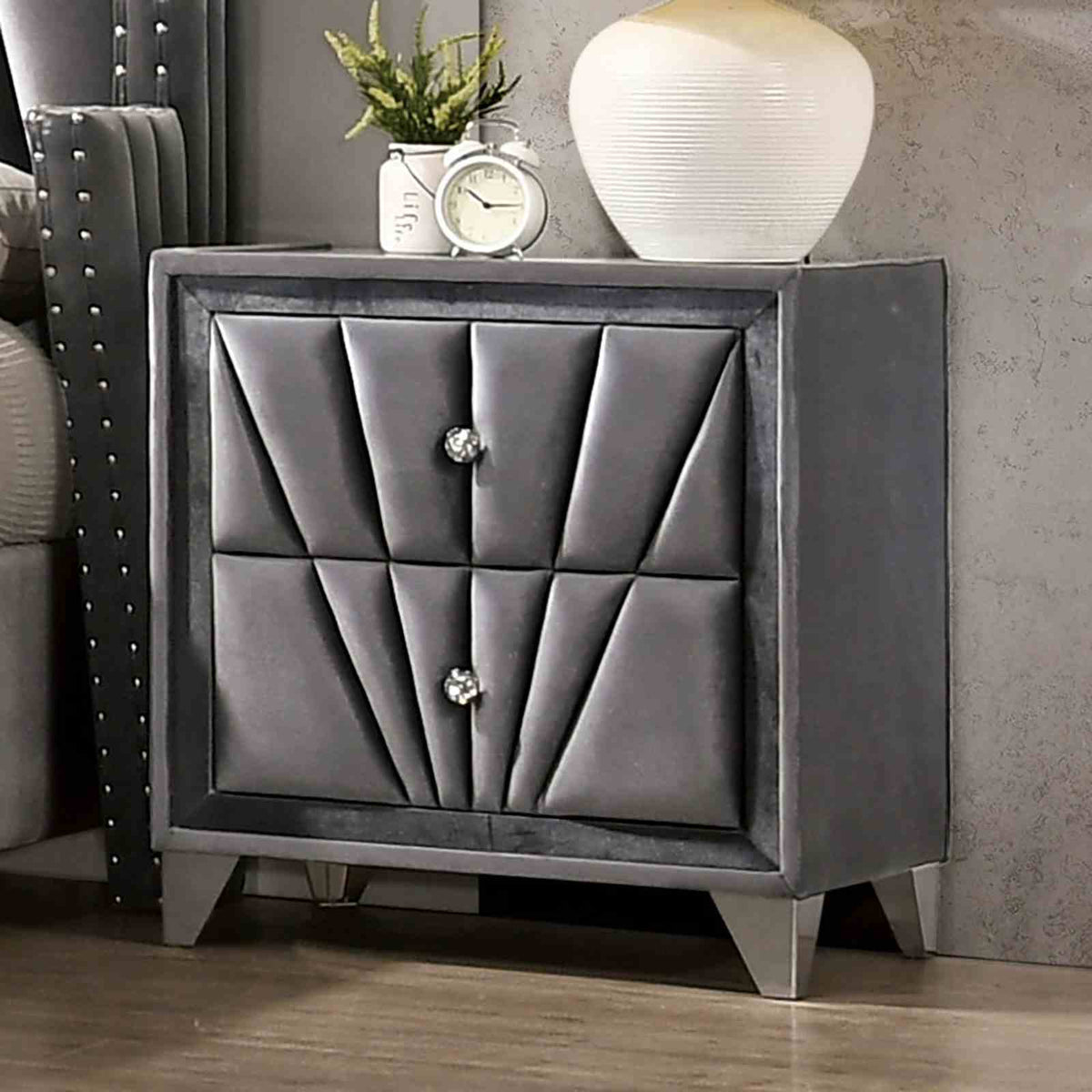 Carissa - Nightstand, Gray