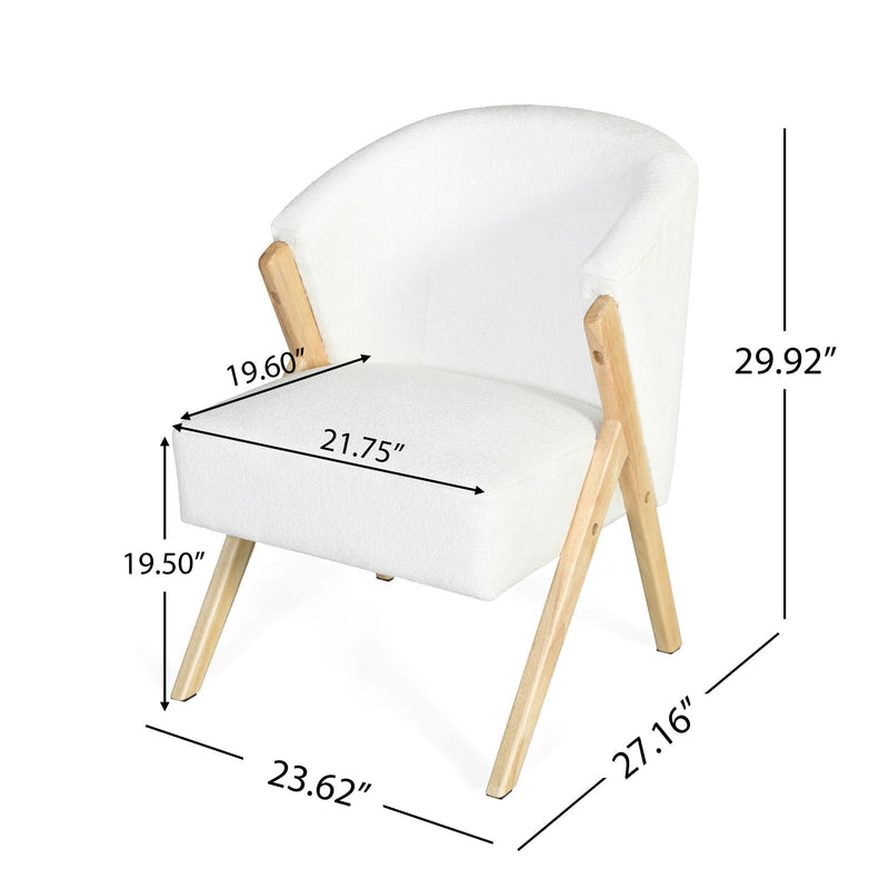 Modern Accent Chair With Polyester Upholstery And Minimalist Lounge Chair For Living Room, Bedroom, Or Office - White - R&R Furniture Gallery (Fountain Valley, CA)
