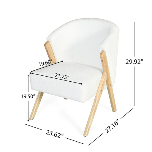 Modern Accent Chair With Polyester Upholstery And Minimalist Lounge Chair For Living Room, Bedroom, Or Office - White - R&R Furniture Gallery (Fountain Valley, CA)