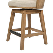 Bahama - Cane High Back Swivel Counter Stool With Recessed Arms Textured Weave - Taupe Beige - R&R Furniture Gallery (Fountain Valley, CA)