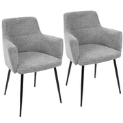 Pair of Lumi Source Andrew contemporary dining chairs set, featuring modern design with wooden legs and cushioned seats.
