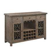 Raphaela - Server With Cup Holder & Wine Rack - Weathered Cherry - R&R Furniture Gallery (Fountain Valley, CA)