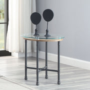 Brantley - End Table - Clear Glass & Sandy Gray - R&R Furniture Gallery (Fountain Valley, CA)