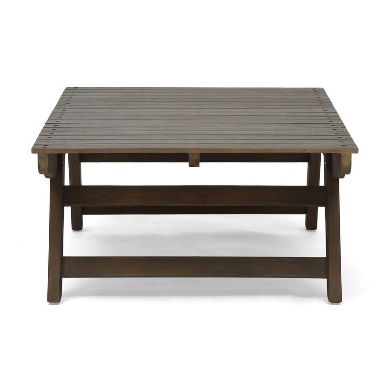Outdoor Acacia Wood Coffee Table With Open Slat Design - R&R Furniture Gallery (Fountain Valley, CA)