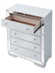 White storage chest from Glory Furniture accent chest collection, featuring a sleek design and spacious interior for versatile storage.
