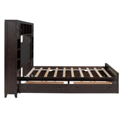 DreamHaus cabinet bed with integrated shelf, sockets, and twin long trundle, showcasing a modern and functional bedroom furniture design.