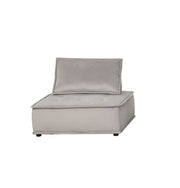 Lilola Home Anna stylish sectional sofa ottoman in neutral fabric, showcasing a modern stationary sectional design.