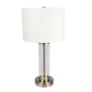 Luna - Table Lamp With On / Off Switch Clear Body Base - Clear / Silver / White - R&R Furniture Gallery (Fountain Valley, CA)