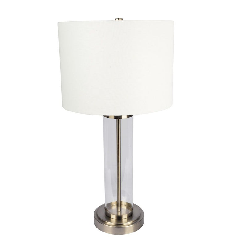 Luna - Table Lamp With On / Off Switch Clear Body Base - Clear / Silver / White - R&R Furniture Gallery (Fountain Valley, CA)