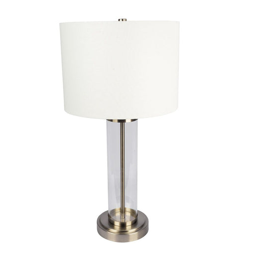 Luna - Table Lamp With On / Off Switch Clear Body Base - Clear / Silver / White - R&R Furniture Gallery (Fountain Valley, CA)