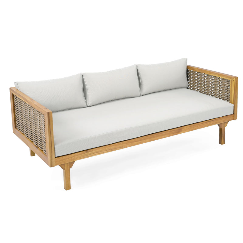 Claremont - 3 Seater Daybed Teak Acacia Wood Water Resistant Cushions - R&R Furniture Gallery (Fountain Valley, CA)