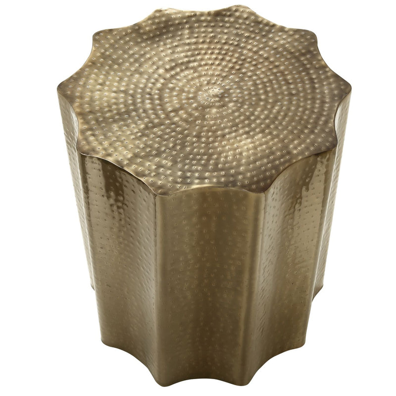 Drum Accent Side Table, Stylish Scalloped Design - R&R Furniture Gallery (Fountain Valley, CA)
